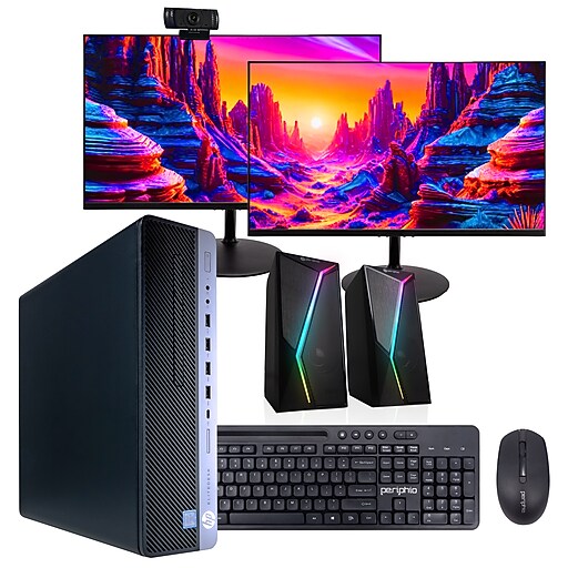 w*e様 HP EliteDesk デスクトップPCセット HP EliteDesk Refurbished Desktop Computer with Two 24