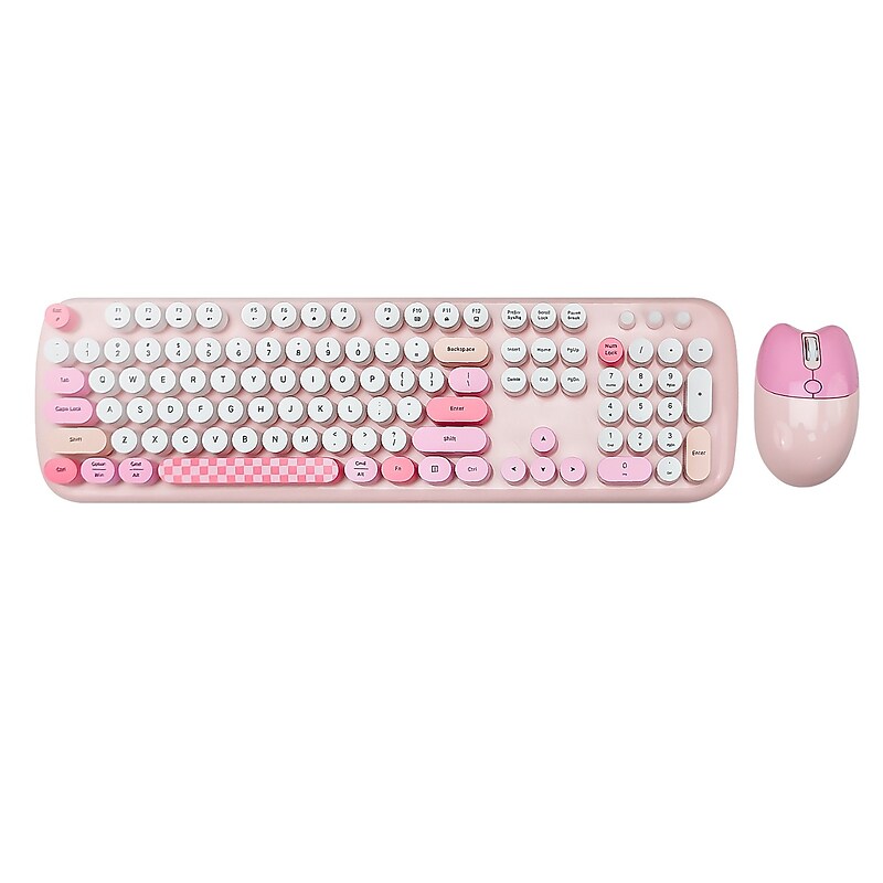 SaharaCase Wireless Ergonomic Keyboard and Mouse Combo, Pink (KB10) image 1