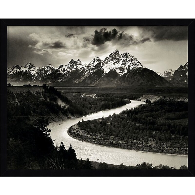 Amanti Art The Tetons and the Snake River Grand Teton National Park 1942 by Ansel Adams Wood Framed Wall Art Print, 22" x 18" image 1