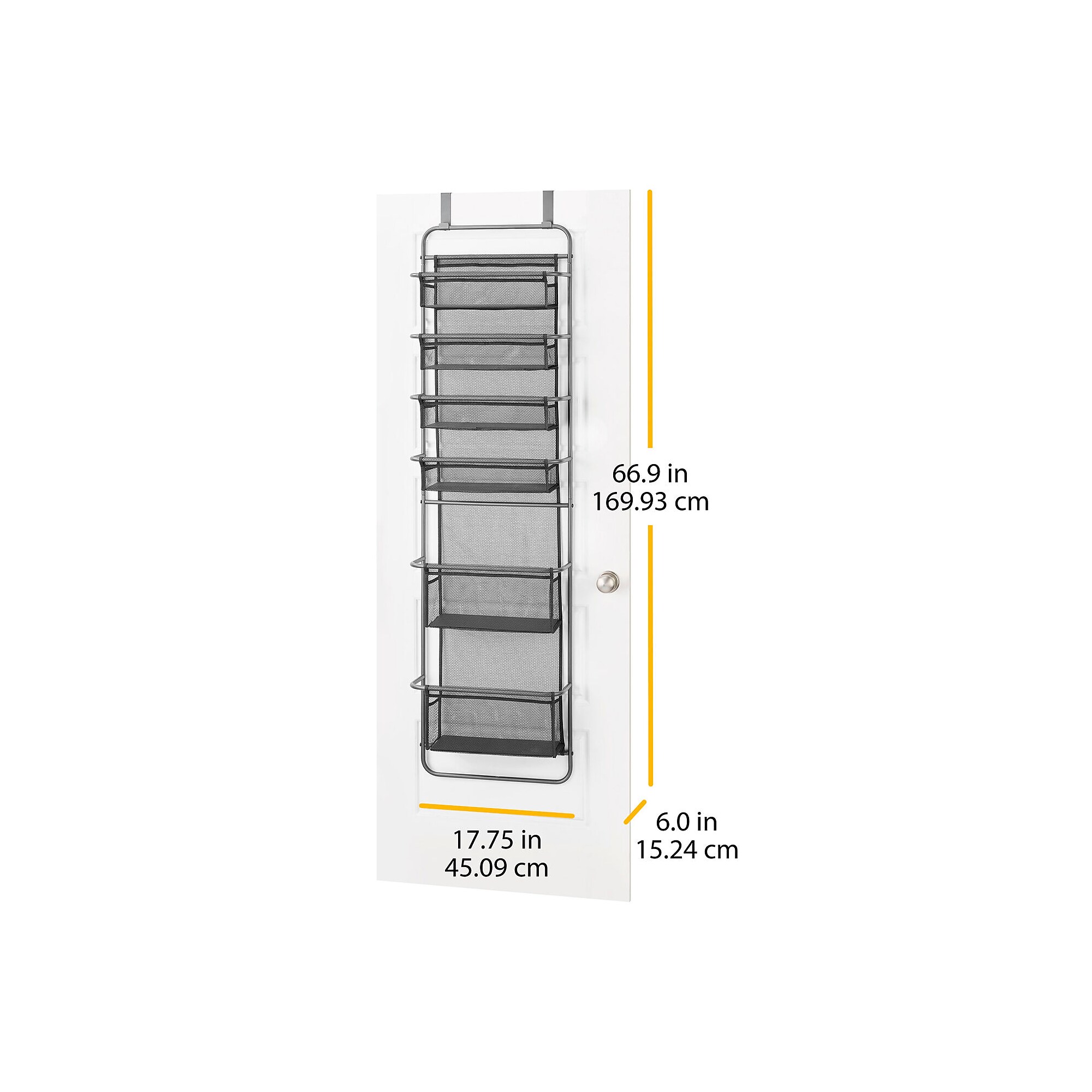 Whitmor 6-Shelf Over-the-Door Organizer, 66.92″ x 17.71″ x 7.87″, Gray (5855-15514) Sansujyuku sansujyuku.com