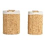 Household Essentials Handwoven Water Hyacinth Oval Hamper Set with Cotton Lining, Natural, 2/Set (HE1163)~#|#~FA0CD94C-1680-4AE0-89E8041A134EB096_sc7