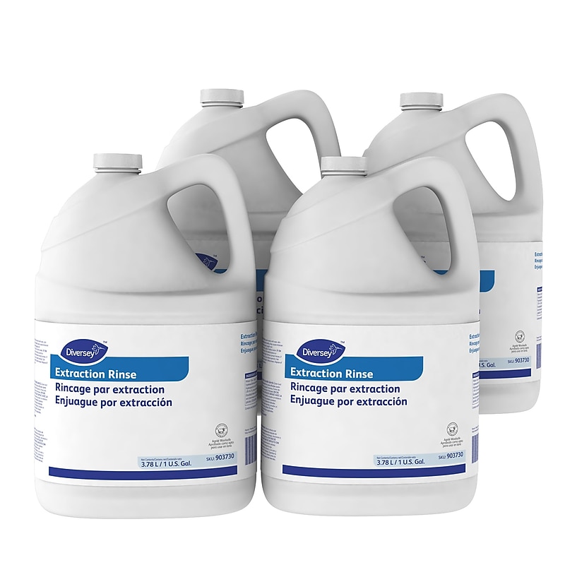 Diversey Carpet Extraction Rinse Liquid, Fruity Floral, 4/Carton (903730) image 1