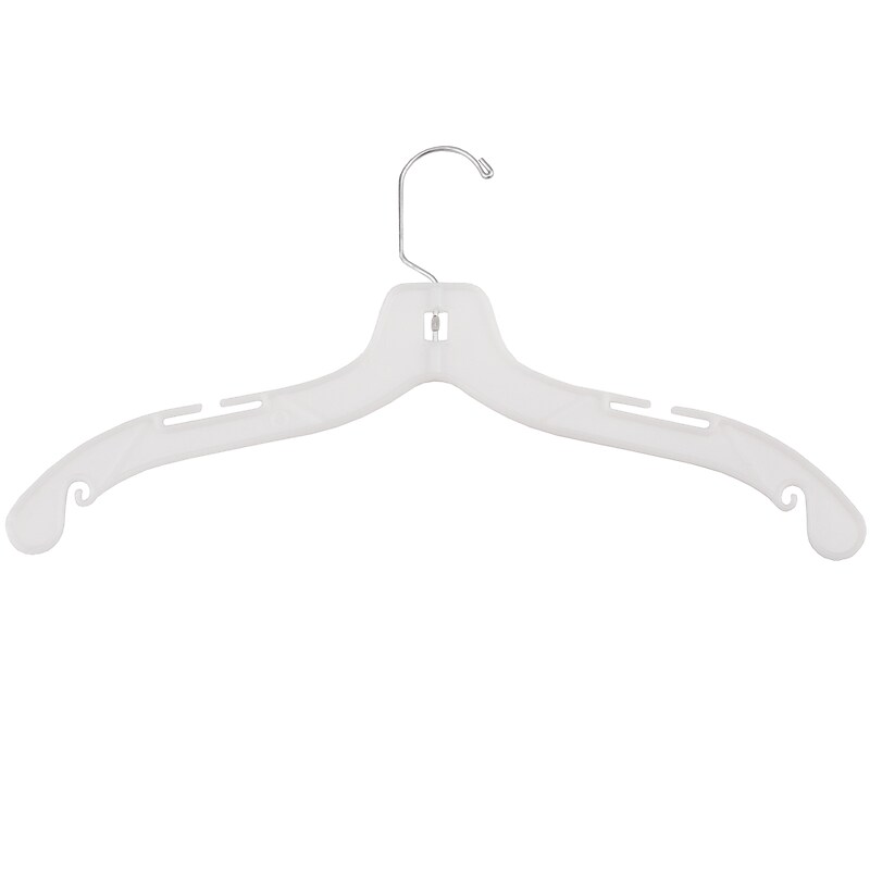 Nahanco 17" Plastic Heavy Weight Dress Hanger, White, 100/Box (1505) image 1