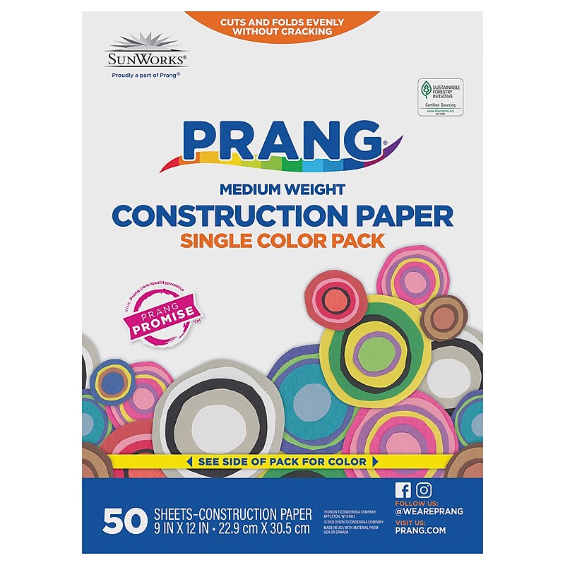 Prang 9" x 12" Construction Paper, Bright Green, 50 Sheets/Pack (P9603-0001) image 1