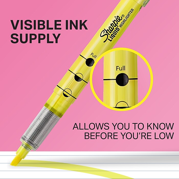 Sharpie Liquid Highlighter, Chisel Tip, Assorted, 5/Pack (24575PP