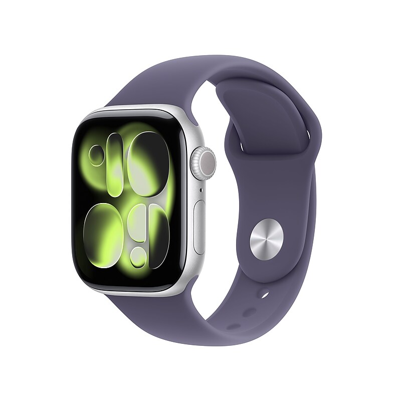Apple Watch Series 11 GPS Smartwatch, 42mm, Silver Aluminum Case with Purple Fog Sport Band, Small/Medium (MEU64LW/A) image 1