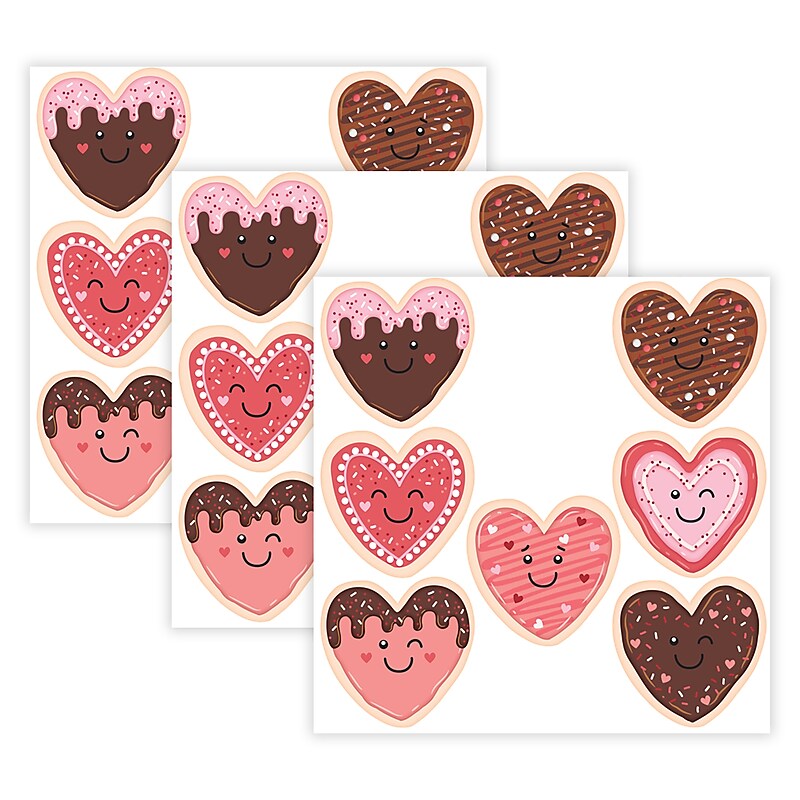 Teacher Created Resources Frosted Heart Cookies Accents, 30/Pack, 3 Packs/Bundle (TCR6951-3) image 1