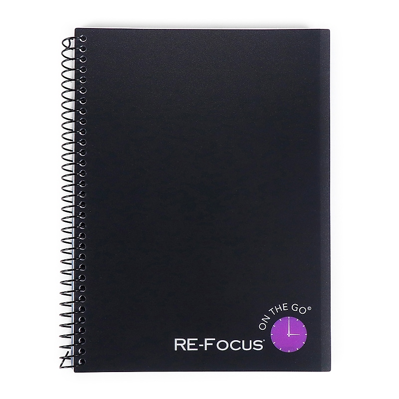 RE-FOCUS THE CREATIVE OFFICE on the GO Notepad, College Ruled, Black, 142 Sheets/Pad (88001) image 1