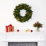 Nearly Natural 24 in. Pre-Lit Mixed Pine Wreath, Green (W1117)~#|#~FA322E4A-04A3-4B3B-B1F2A71CE9CEA6BB_sc7
