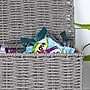 Household Essentials Small Handwoven Paper Rope Wicker Basket with Lid, Gray (HE1194)~#|#~FA3B3E44-A776-4D7A-B7935EB29AF7B57A_sc7