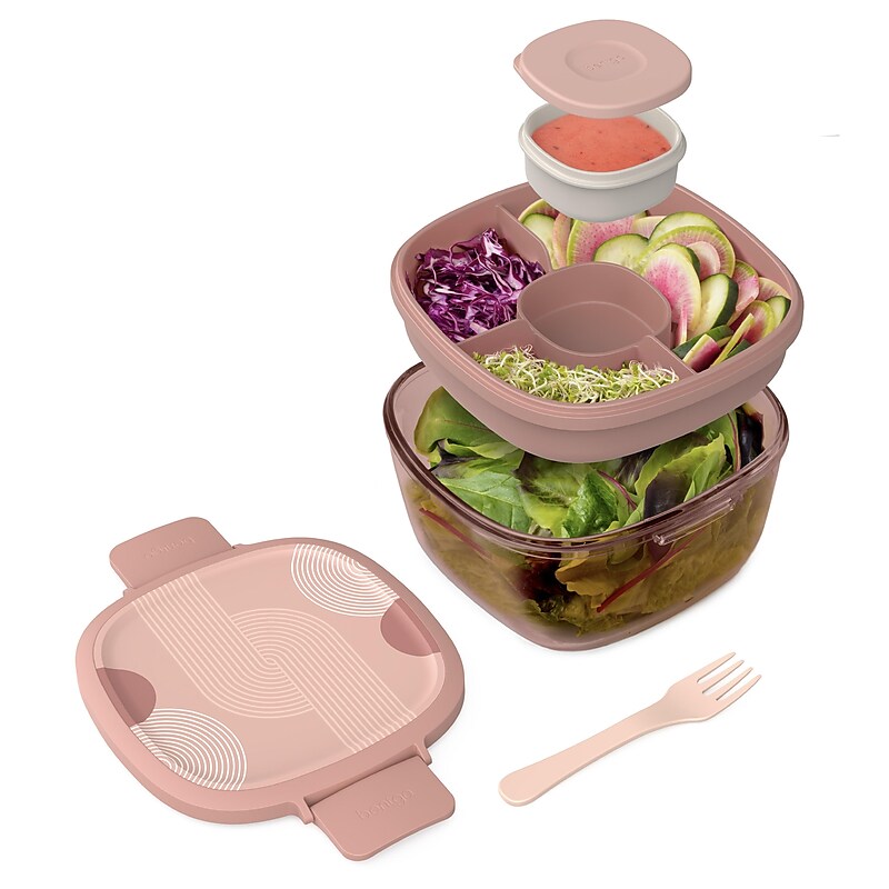 bentgo All-in-One Salad Container, Desert Rose, 61 oz. (BGLSLPT-MCDR) image 1