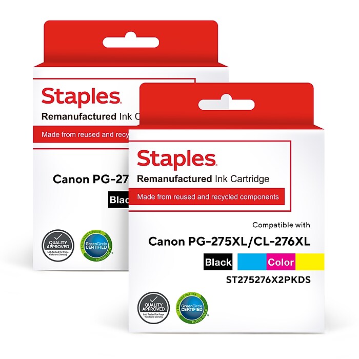 Staples Remanufactured Black and Color High Yield Toner Cartridges