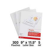 Staples Thermal Pouches, Letter, 300/Pack (5245701)