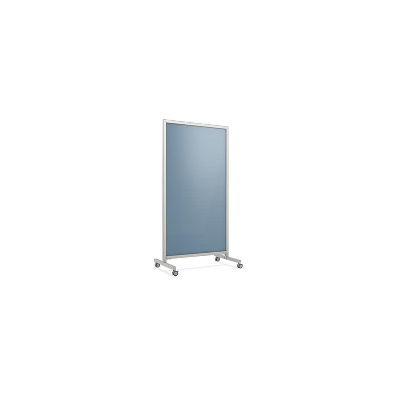 Ghent EZ Glass Mobile Dry-Erase Whiteboard, Aluminum Frame, 75"H x 38"W (EZ1NA7538DM) image 1