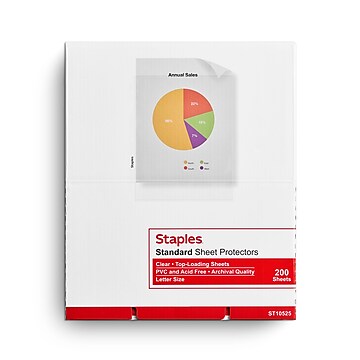 Staples Medium Weight Sheet Protectors, Clear, 200/Box (10525)