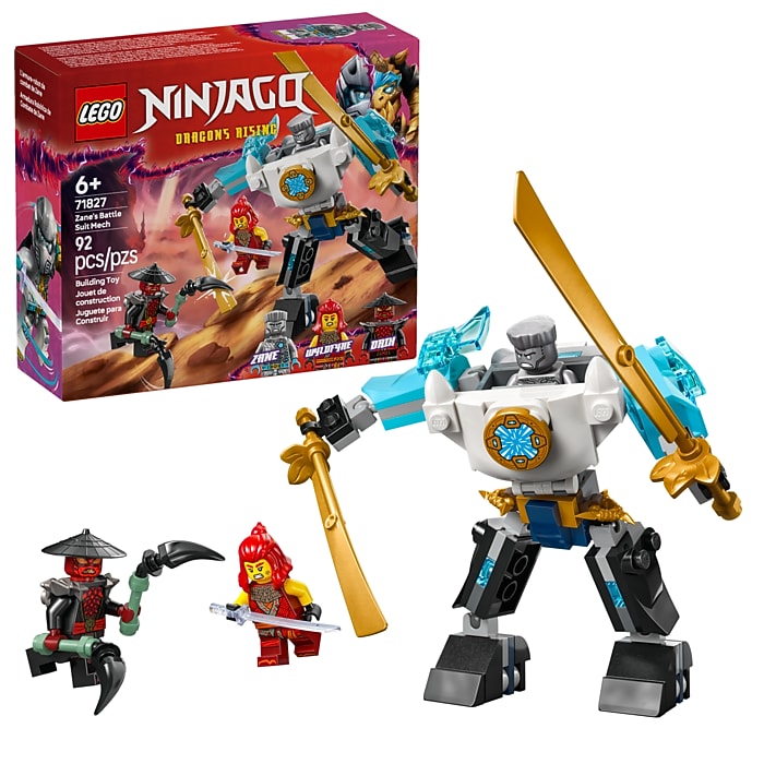 LEGO NINJAGO Zanes Battle Suit Mech Pretend Play Toy Set 71827