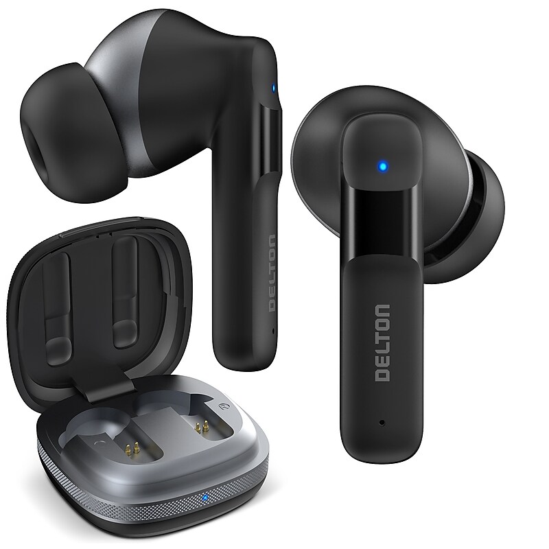 Delton T50 True Wireless Noise Canceling Bluetooth Earbuds, Black (DHBT50) image 1