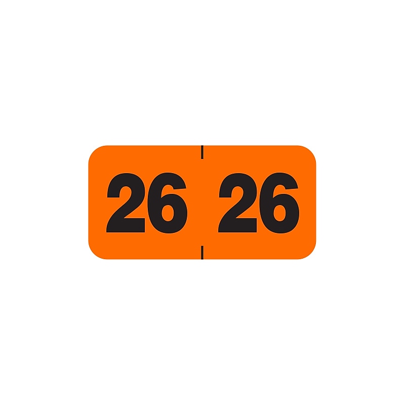 Medical Arts Press Smead Systems "26" Medical Labels, 3/4" x 1-1/2", Orange, 500/Roll (3266526) image 1