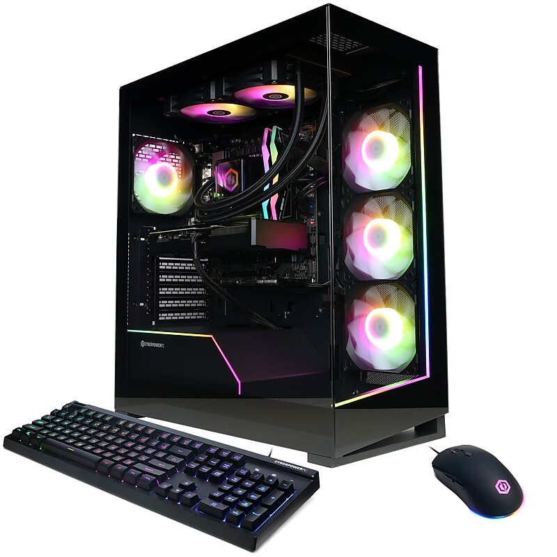 CyberPowerPC Gaming Desktop Computer, Intel Core i7-14700F, GeForce RTX 5070 12GB, 32GB RAM, 2TB SSD, Windows 11 Home image 1