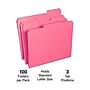 Staples Reinforced File Folders, 1/3-Cut Tab, Letter Size, Pink, 100/Box (508952)~#|#~FA76C455-8DD6-4EC7-BD9A351BE386DC6B_sc7
