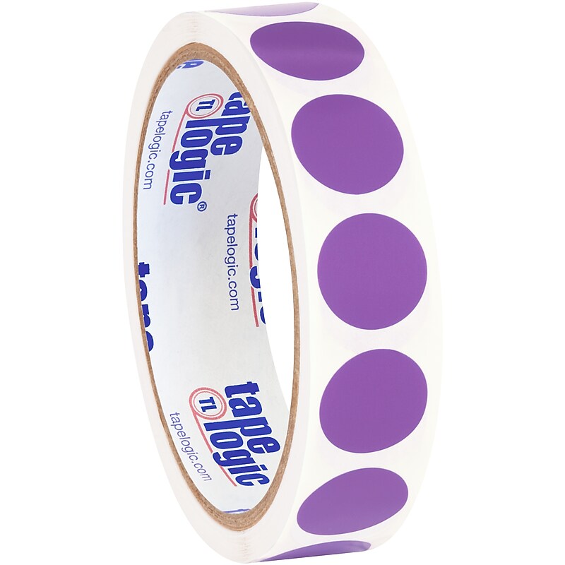 Tape Logic Inventory Circle Labels, 3/4", Purple, 500/Roll (DL610M) image 1