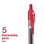 Staples ProGel™ Retractable Gel Pen, Fine Point, 0.7mm, Red Ink, 5/Pack (ST63014)~#|#~FA824A67-A1DE-46D7-8FDF511C3BD3BD7D_sc7