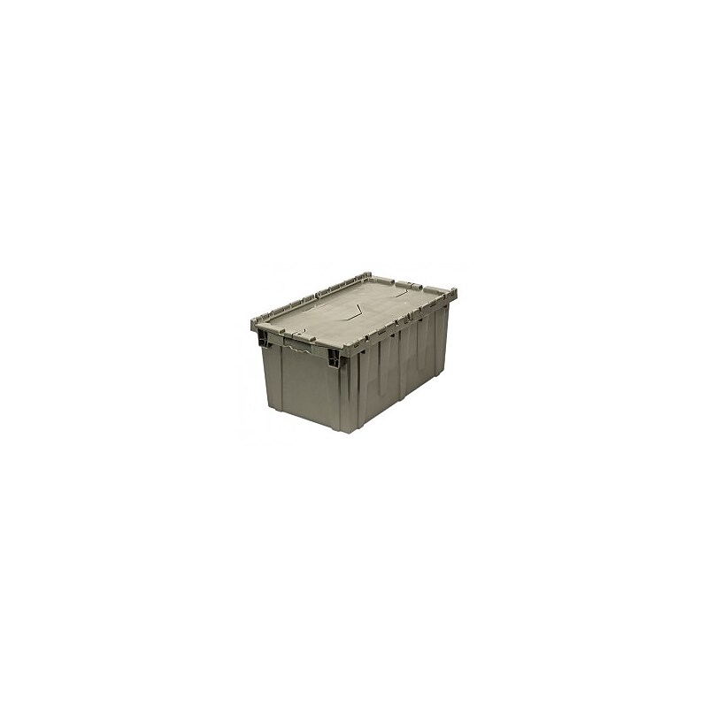 Quantum Storage Systems 64 Quart Storage Tote with Lid, Plastic, Gray (QDC2717-12) image 1
