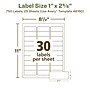 Avery EcoFriendly Laser/Inkjet Address Labels, 1" x 2-5/8", White, 750 Labels/Pack (48160)~#|#~FA84B741-0B23-4199-984D59F629D32D74_sc7