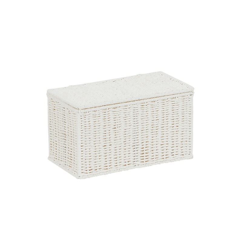 Household Essentials Woven Storage Wicker Basket, White (ML-7113) image 1