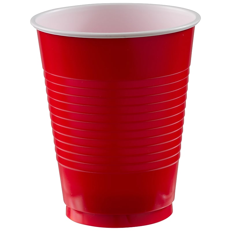 Party City Plastic Cup, 18 oz., Red, 50/Pack (AM431754-40-ST) image 1