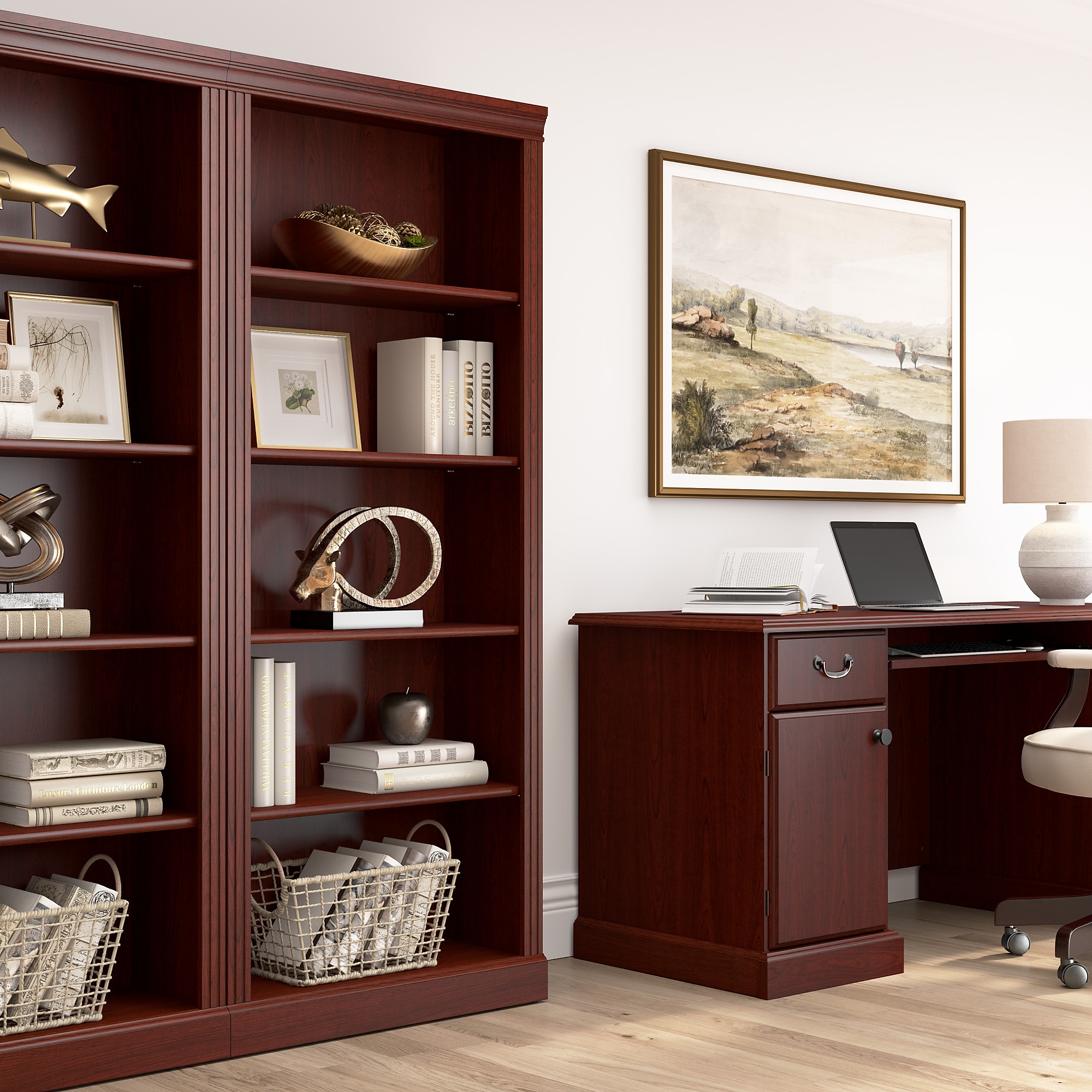 Bush Business Furniture Arlington 72″H 5-Shelf Bookcase, Harvest Cherry (WC65515-03) Sansujyuku sansujyuku.com