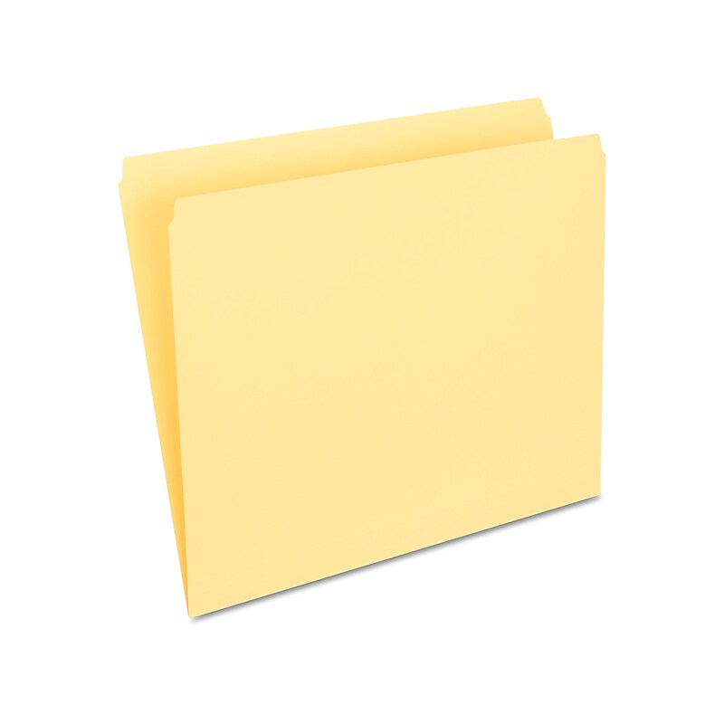 Staples File Folders, Single Tab, Letter Size, Yellow, 100/Box (ST509661-CC) image 1