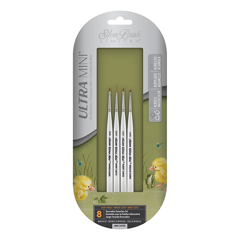 Silver Brush Ultra Mini Decorative Favorite Brushes, 4/Pack (SLVUMS2470S) image 1