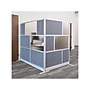 Luxor Modular Room Divider Add-On Wall, 70"H x 53"W, Gray/Frosted PET/Acrylic (MW-5370-XFCG)~#|#~FA93EE7C-E6F7-4BA7-99C94463D675370E_sc7