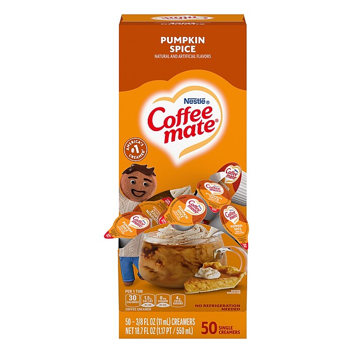 Coffee mate Pumpkin Spice Dairy Free Liquid Creamer, 50/Box