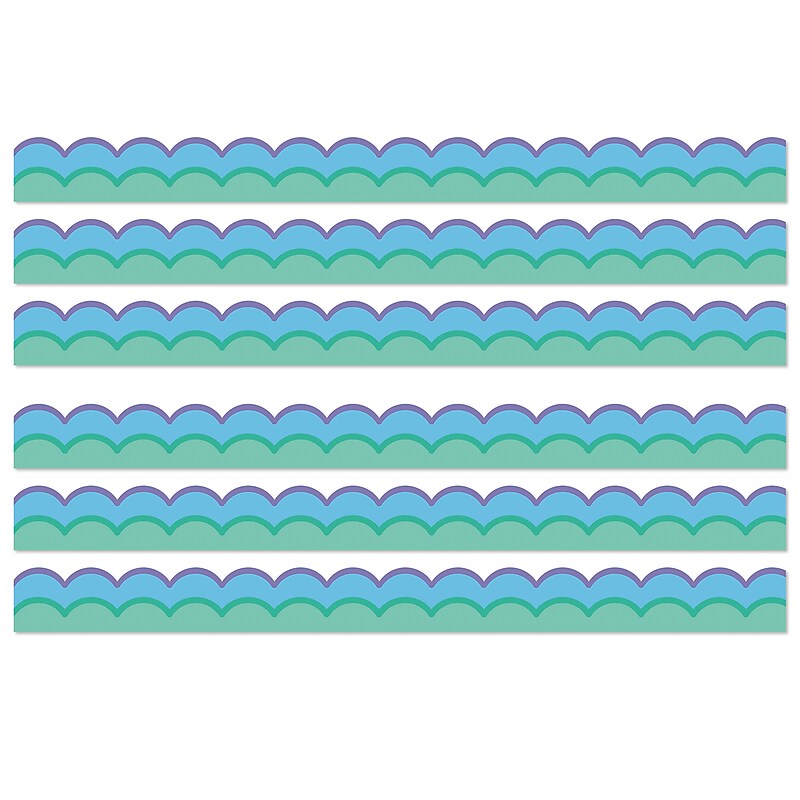 Carson Dellosa Education Happily Ever Elementary Retro Remix Cool Waves Scalloped Borders, 3" x 3', 13/Pack, 6 Packs/Bundle image 1