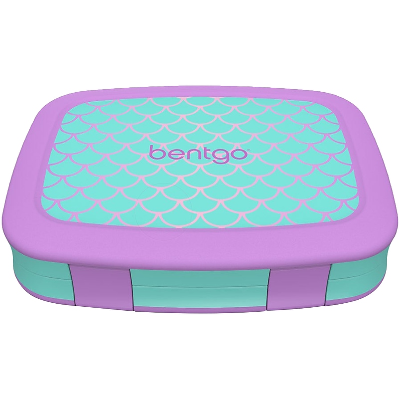 bentgo Kids Mermaid Scales Bento Box, 5-Compartment, Teal/Purple, 19 oz. (BGKDPT-MMD) image 1