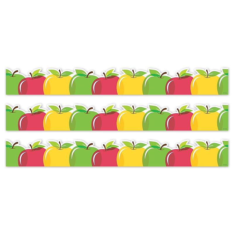 Creative Teaching Press EZ Border, 3" x 2', Apple Time Apples, 24/Pack, 3 Packs/Bundle (CTP11070-3) image 1