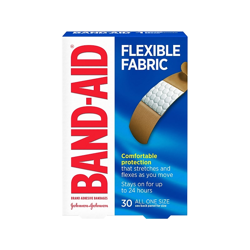 Band-Aid 0.75" x 3" Fabric Adhesive Bandage, 30/Box (4431) image 1