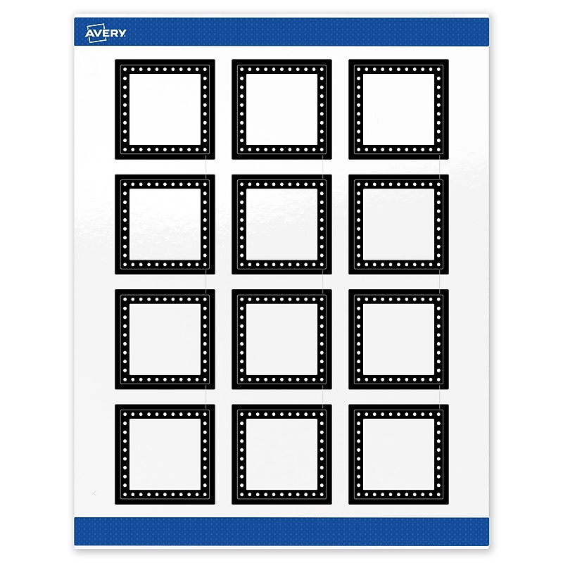 Avery Laser/Inkjet Square Multipurpose Labels, 2" x 2", White, 120/Pack (S00-DKQ) image 1