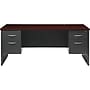 Hirsh 72"W Double-Pedestal Desk, Charcoal/Mahogany (20532)~#|#~FAAC4C47-30D7-4B55-87235107FEA6542B_sc7