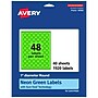 Avery Laser/Inkjet Multipurpose Circle Labels, 1" Dia., Neon Green, 1920/Pack (94500)~#|#~FAAF9CE0-A205-4097-89B36119A73239BA_sc7