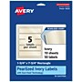 Avery Pearlized Ivory Rectangle Multipurpose Labels, 1.75" x 7.75", Ivory, 50/Pack (94232)~#|#~FAB083BD-94DB-400F-A9BD0877334C370B_sc7