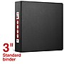 Staples 3" 3-Ring Non-View Binder, D-Ring, Black (55358/26307)~#|#~FAB0F990-52EF-4122-8D00F84AB05FB188_sc7