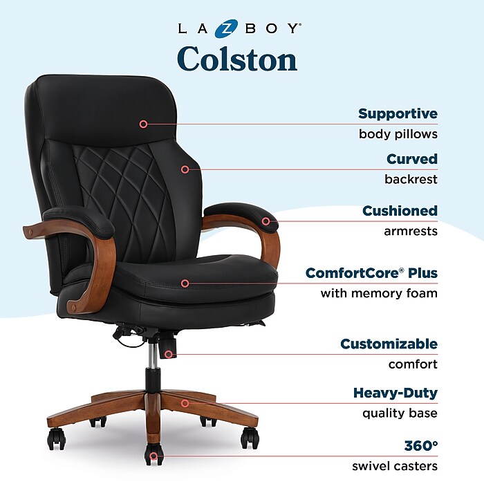 La-Z-Boy Colston Ergonomic Vegan Leather Swivel Executive Chair