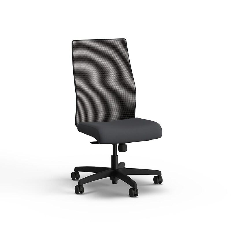 HON Ignition 2.0 Armless Vinyl/Mesh Swivel Task Chair, Basalt/Black (HIWMM.Y1.N.H.IM.SX23.BL.SB.T) image 1