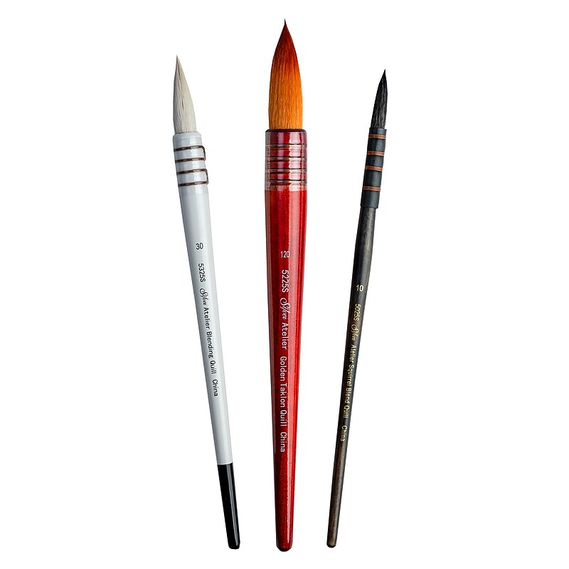Silver Brush Squirrel Atelier Quill Brushes, 3/Pack (SLVQL5355) image 1