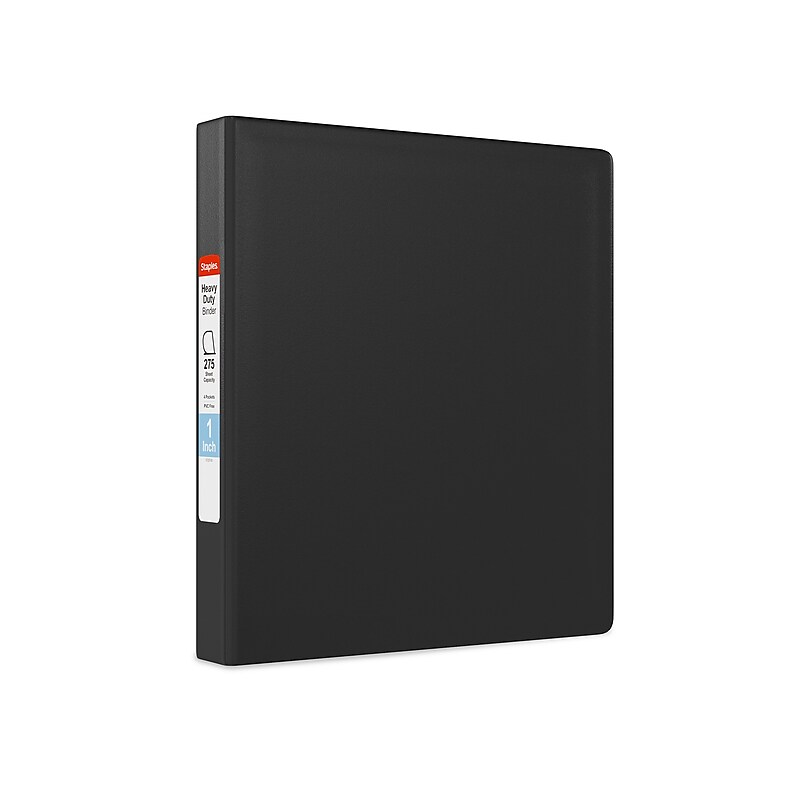 Staples Heavy Duty 1" 3-Ring Non-View Binder, D-Ring, Black (ST56237-CC) image 1