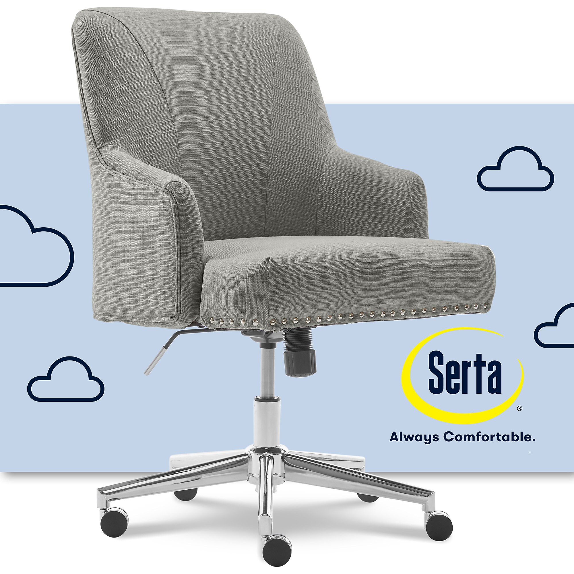 Serta Leighton Fabric Home Office Chair, Medium Gray (48445) Sansujyuku sansujyuku.com