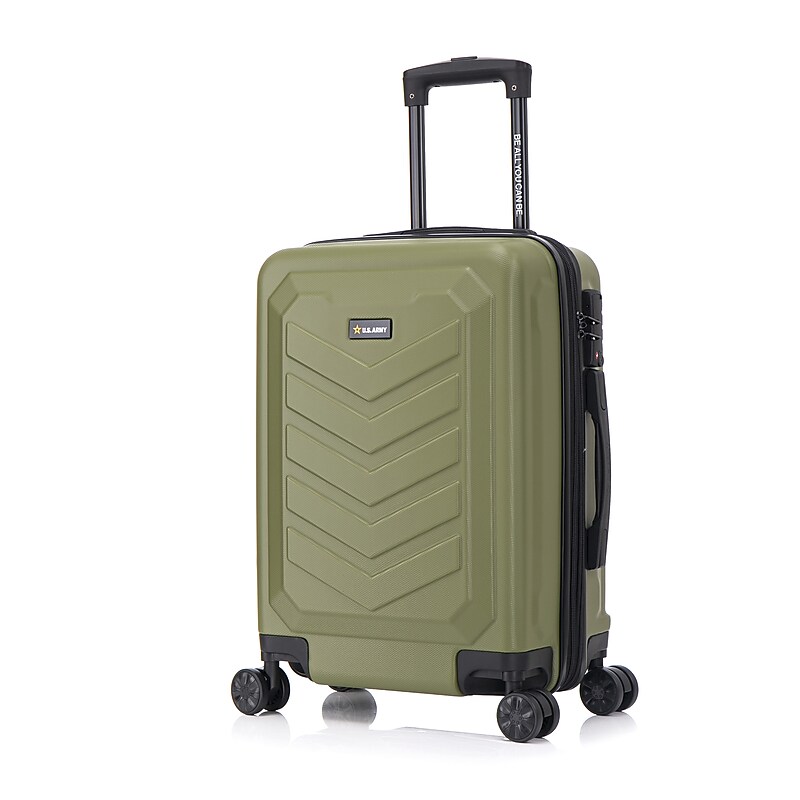 US Army FOX PRO 20" Hardside Carry-On Suitcase, 4-Wheeled Spinner, TSA Checkpoint Friendly, Olive Drab (USLFPRO00S-GRN) image 1